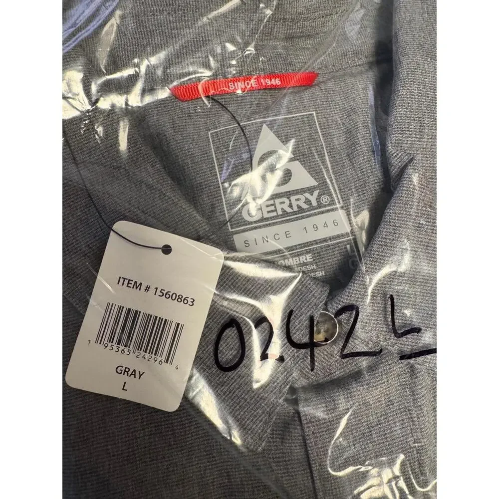 NWT Gerry Men’s Short Sleeve Woven Camp Shirt – Gray – Size Large - Picture 4 of 4
